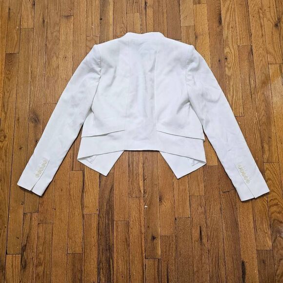 BCBGMAXAZRIA Off White Layered Open Blazer Jacket Size Small - Picture 3 of 8